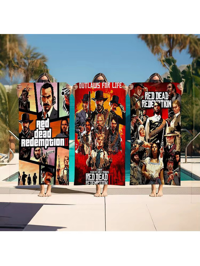 Beast Kingdom Red Dead Redemption Mikrofaser-Strandtuch, mehrfarbig, schnelltrocknend und weich - Bild 6