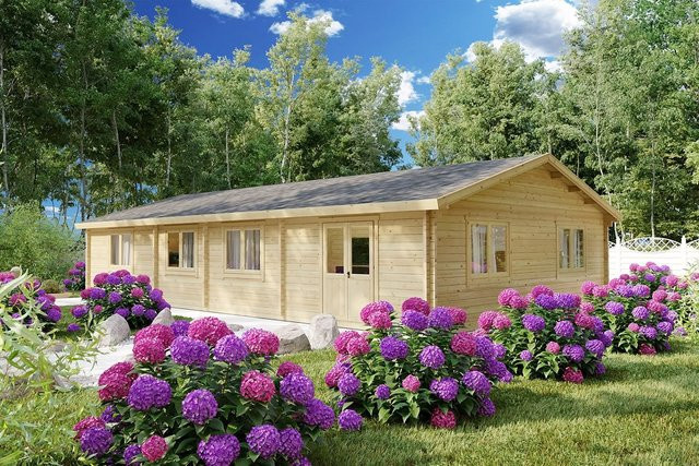 Blockhaus Hansa Holiday G mit drei Schlafzimmern, 14 x 8 m, 100 m² - Bild 1