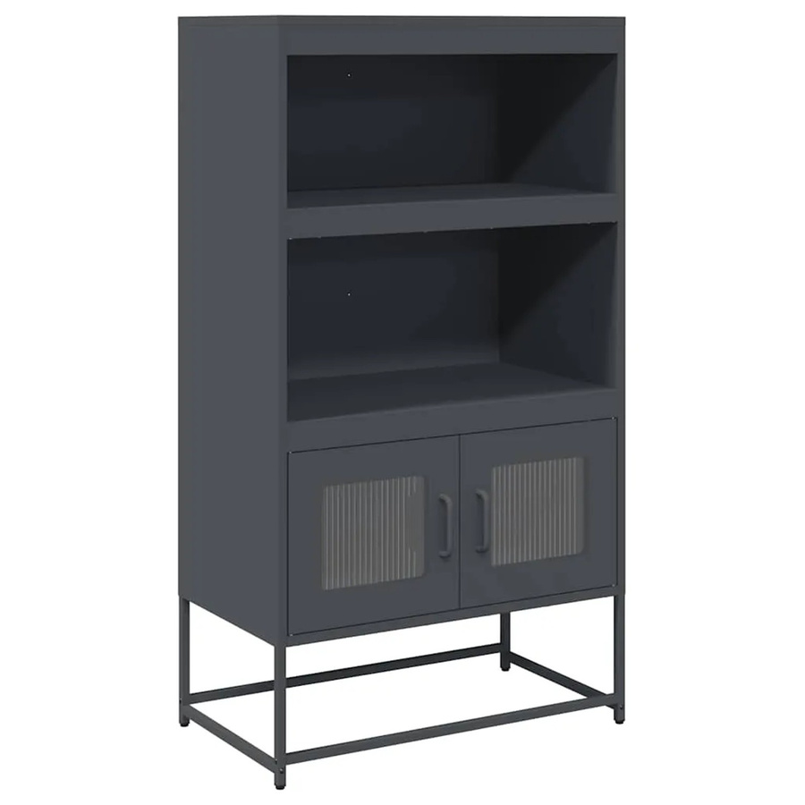 vidaXL Highboard aus kaltgewalztem Stahl in Anthrazit, B/T/H: 68 x 39 x 123 cm - Bild 2