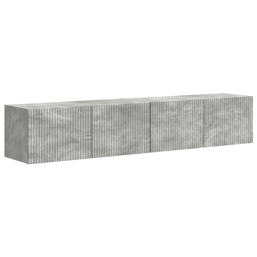 vidaXL TV-Wandschrank Set aus Holzwerkstoff in Betongrau, 2 Stück, B: 60 cm, T: 31 cm, H: 29,5 cm - Bild 2