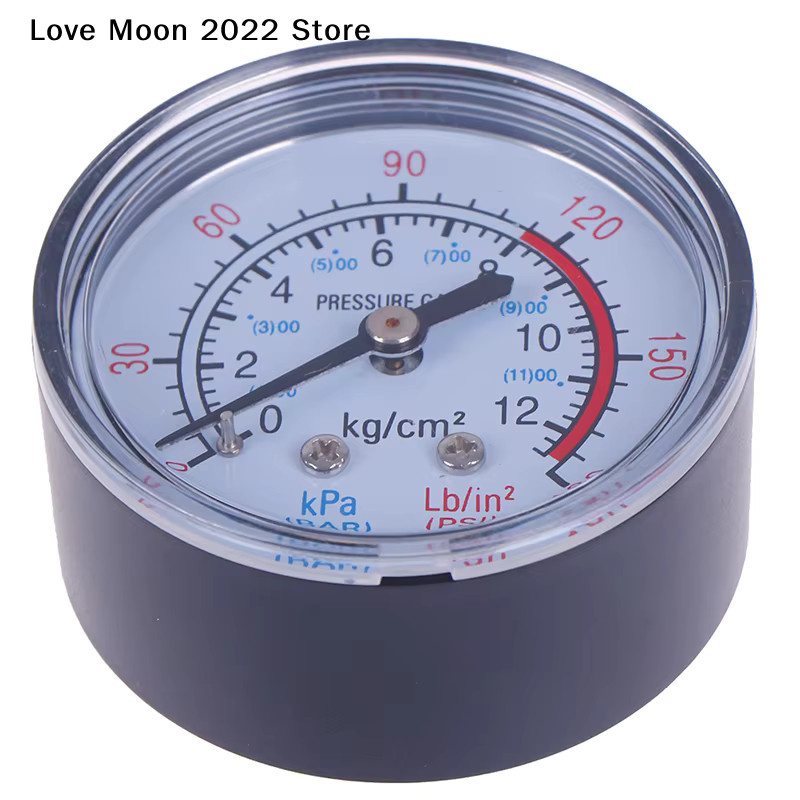 HUXUAN Luftkompressor-Manometer mit 1/4 BSP-Gewinde, Messbereich 0–180 PSI und 0–12 Bar, 13 mm - Bild 2