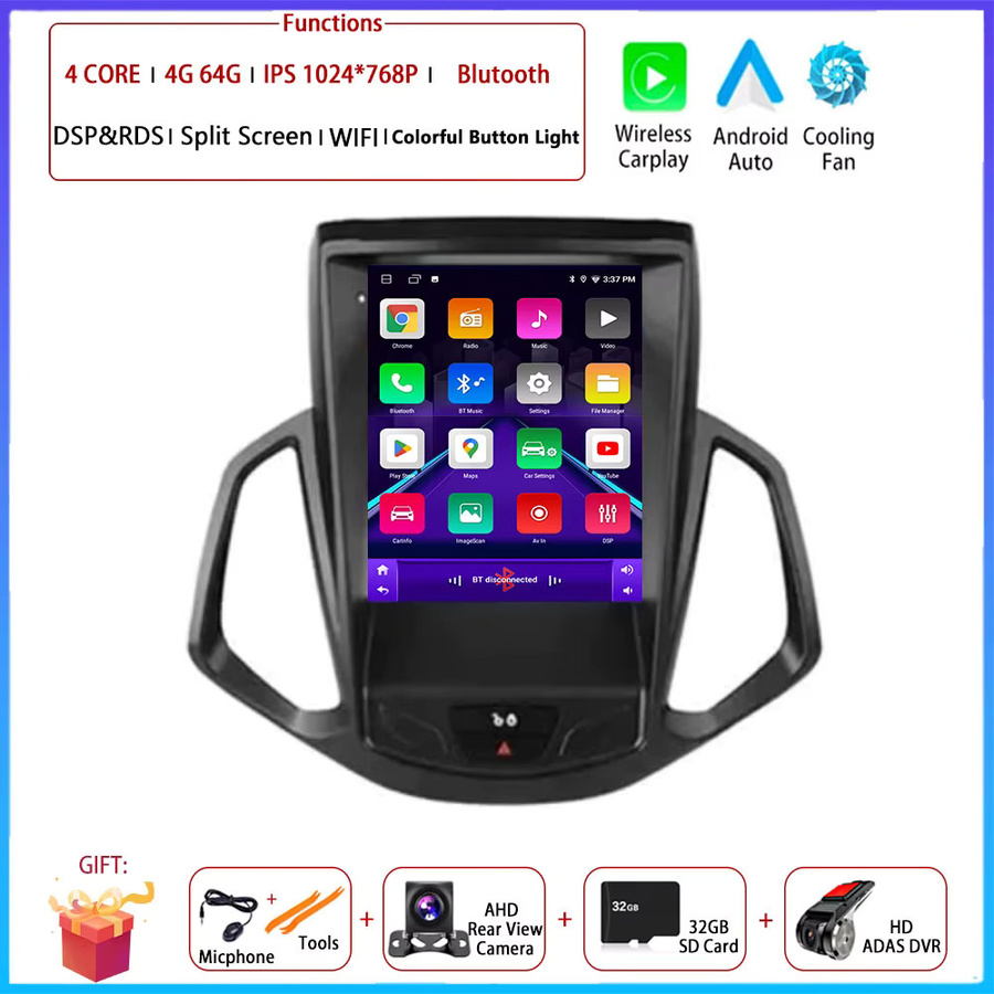CUCU-NAVI Intelligentes Android Auto und Wireless CarPlay Navigationssystem mit GPS und WIFI für Ford EcoSport 2013-2017, 9,7 Zoll, Schwarz - Bild 7
