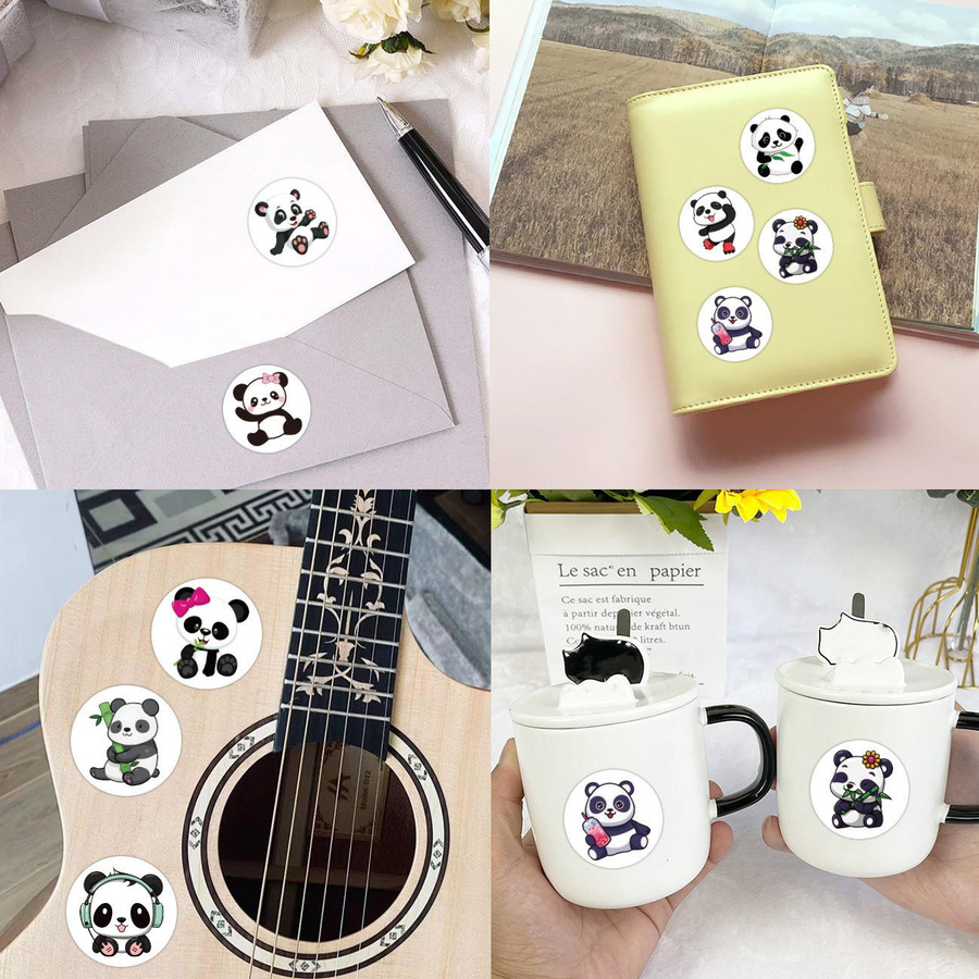 Car beautiful stickers Cartoon-Panda-Tier-Rollenklebeband 500 Aufkleber/Rolle - Bild 2