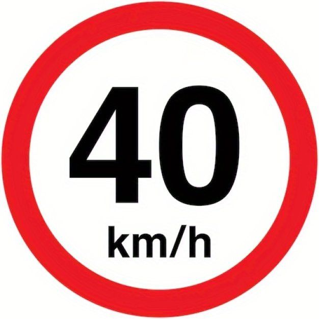 Potdemiel Geschwindigkeitsbegrenzungsschild 40 km/h aus Aluminium, runde Wanddekoration für Garage und Zuhause, Durchmesser: 20 cm - Bild 1