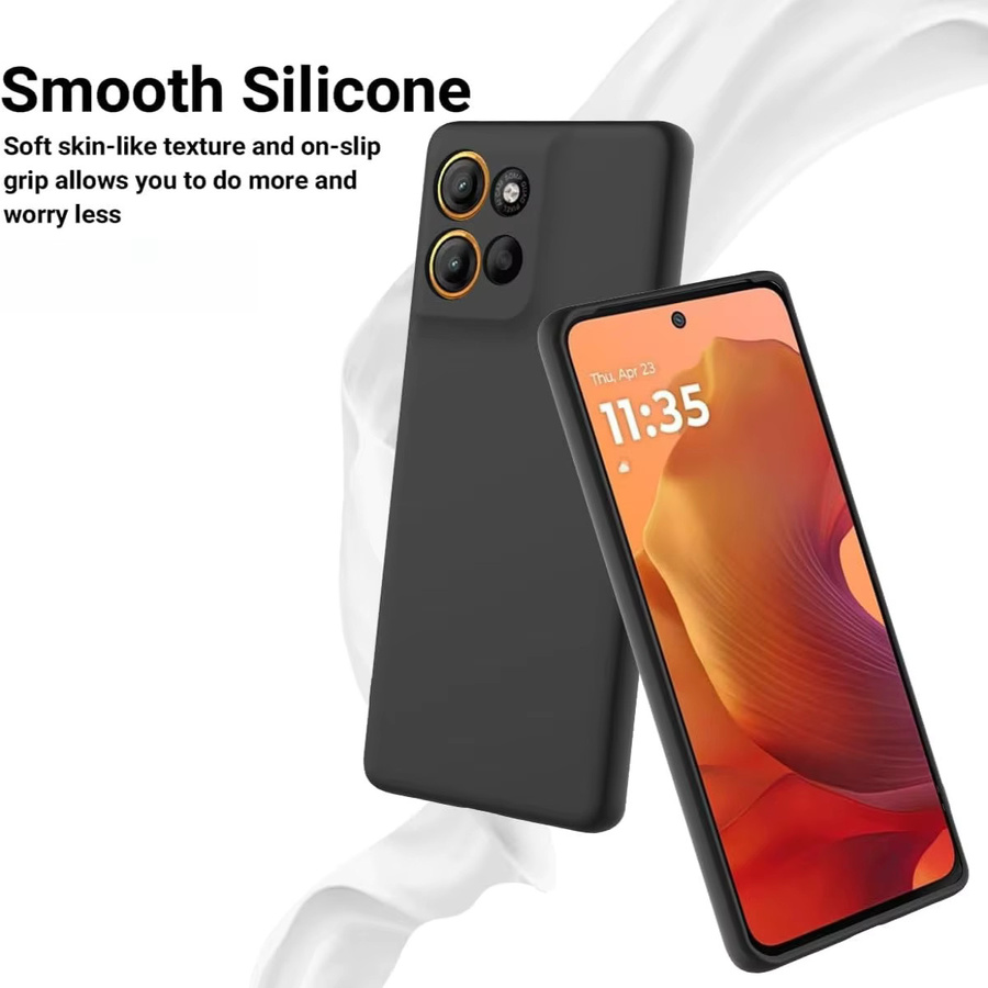 Stoßfeste Silikon Handyhülle für Motorola Moto Edge 70, Edge 60, Edge 60 Pro und Edge 60 Fusion in Schwarz - Bild 1