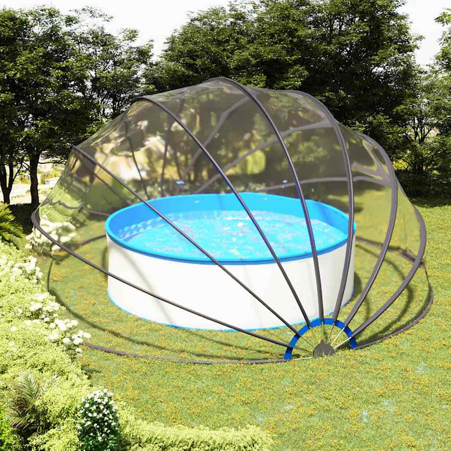 vidaXL Pool-Kuppel aus transparentem PVC und Fiberglas B: 559 cm, T: 275 cm - Bild 2
