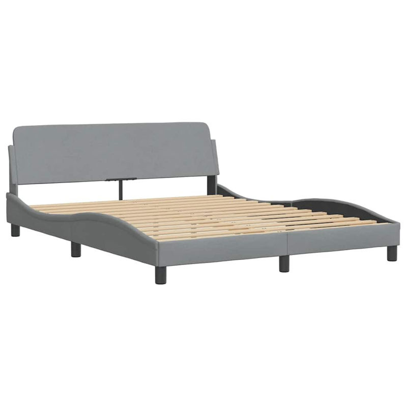 Vidaxl Polsterbett Modern in Grau, Stoffbezogen, B/T: 160 x 200 cm - Bild 2
