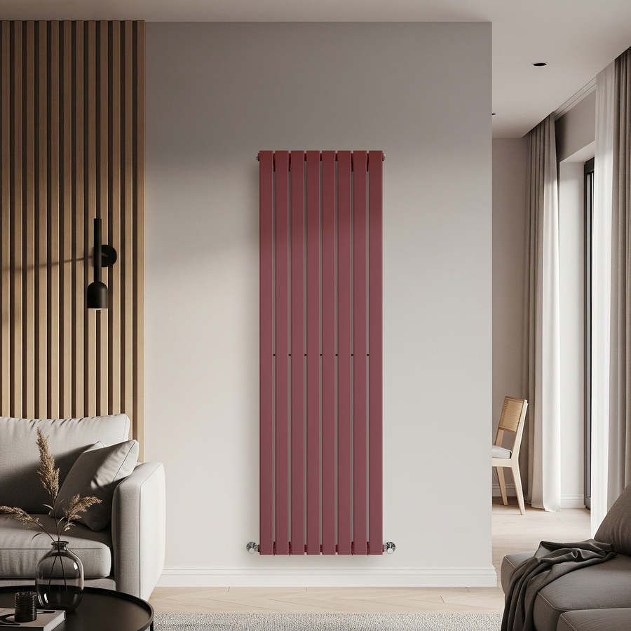Delta Design Heizkörper Vertikal Einlagig in Rot, Höhe: 178 cm, Breite: 56 cm - Bild 1