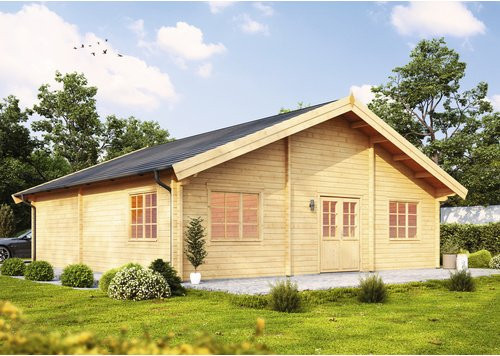 WOLFF FINNHAUS Gartenhaus Westerwald aus Holz in Beige, B/H/T: 988 x 436 x 928 cm - Bild 1