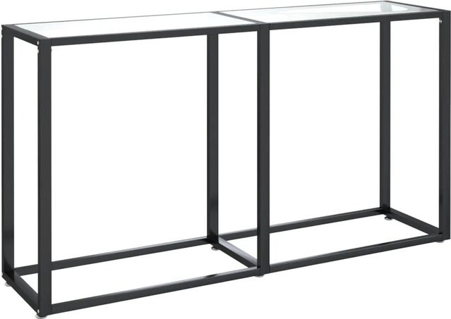 vidaXL Konsolentisch aus Hartglas und pulverbeschichtetem Stahl, transparent, B/T/H: 140 x 35 x 75,5 cm - Bild 1