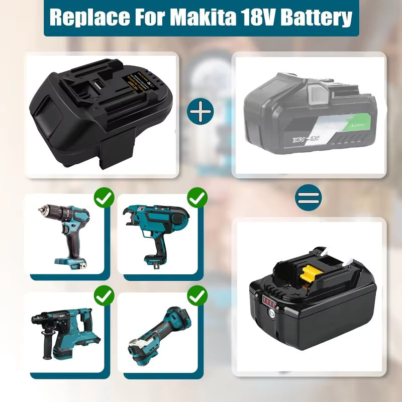 HiKOKI HK18MT Batterieadapter in Schwarz für 18V/36V Li-Ionen-Akkus zur Nutzung mit Makita 18V Li-Ionen-Elektrowerkzeugen und Bohrmaschinen - Bild 4