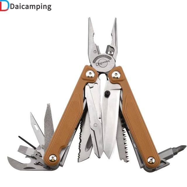 Daicamping DL7 Titan G10 Outdoor Multi-Tool Kit mit Edelstahlgriff in Braun - Bild 1