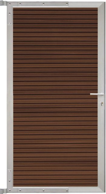 GartenLand Steckzauntor Shadowline aus WPC und Aluminium in Silber, Breite: 90 cm, Höhe: 175 cm - Bild 1