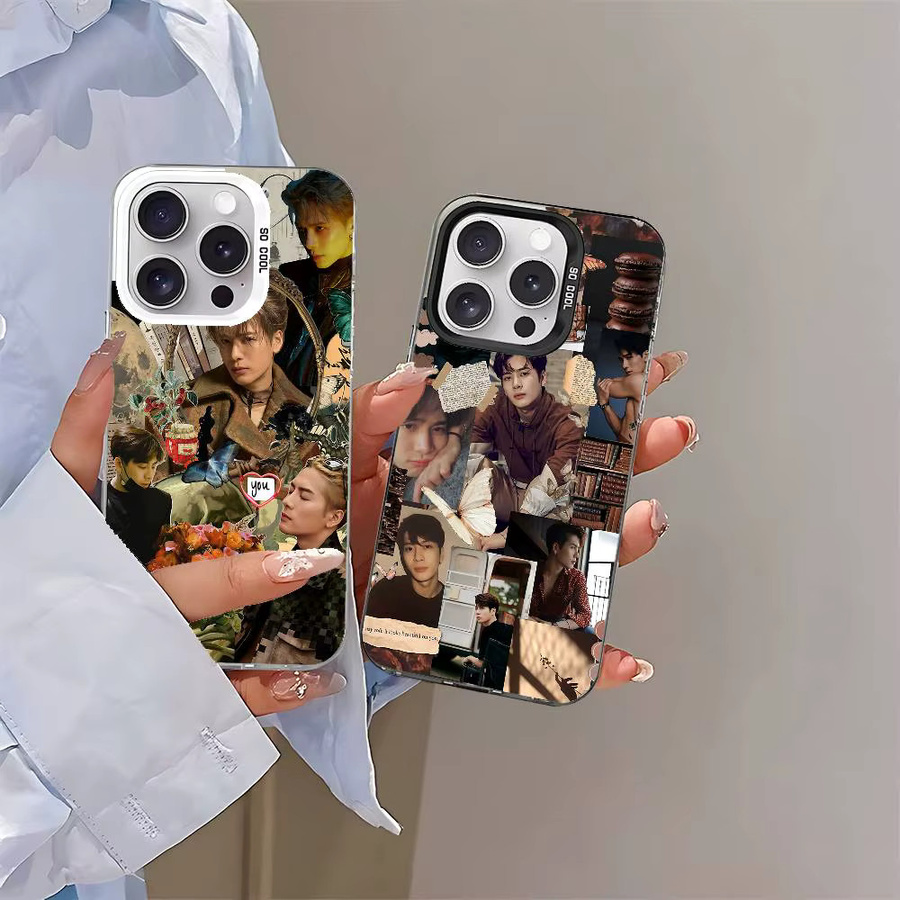 Stoßfeste Handyhülle J-Jackson W-Wang für Apple iPhone 11 bis 17 Pro Max Plus in Silber und Multicolour - Bild 2