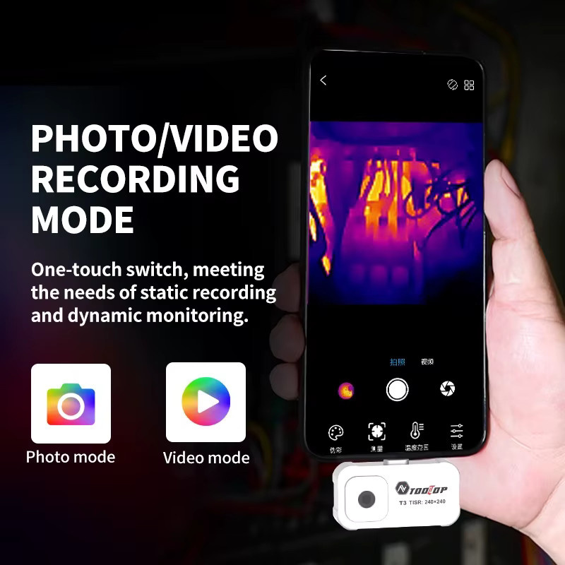 TOOLTOP T3 Infrarot-Wärmebildkamera für Android, 25-Hz-Smartphone-Therm-Imager in Weiß - Bild 2