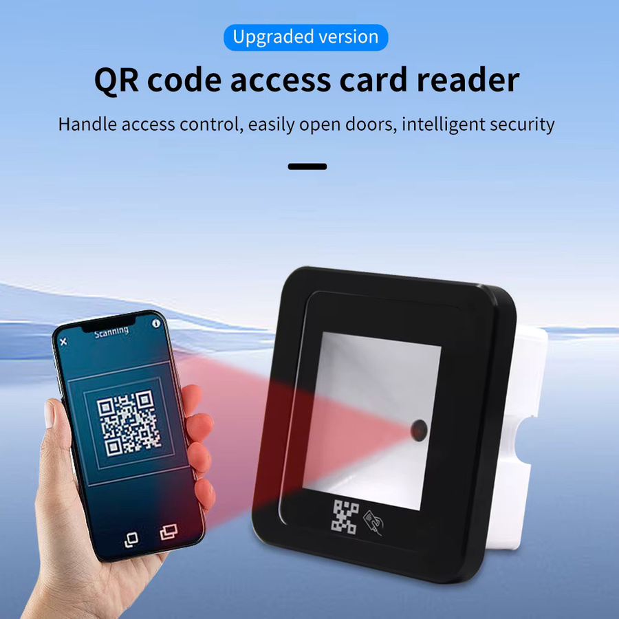 Asia-Teco QR-Code und RFID-Leser Schwarz mit 125 kHz EM, 13,56 MHz MF, USB, Wiegand, RS232 und RS485 für Zugangskarten und 2D-Barcodes - Bild 2