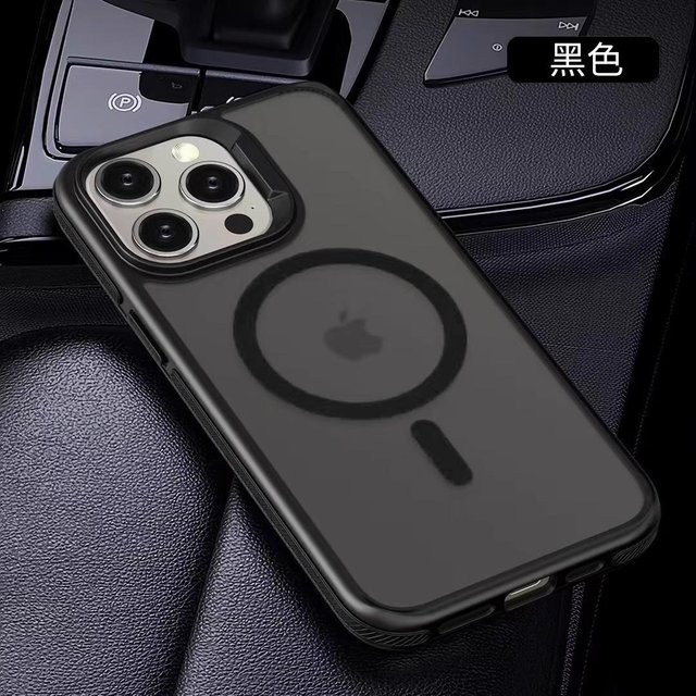 MagSafe Handyhülle mit matter Rückseite und magnetischem Bumper für iPhone 11 bis iPhone 16 Pro Max Plus in Schwarz - Bild 1