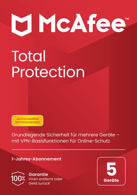McAfee Total Protection Antivirus für 5 Geräte, 1-Jahres-Abonnement - Bild 1