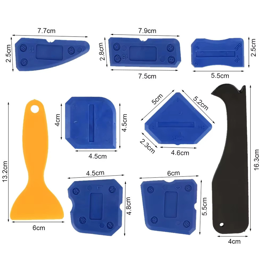Willstar 9-teiliges Dichtungswerkzeug-Set aus Kunststoff mit verschiedenen Formen und Größen für Fugen und Dichtmassen - Bild 6