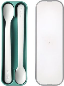 Mepal Mio Fütterlöffel Set für Babys, 2 Stück, Deep Turquoise, matt - Bild 1