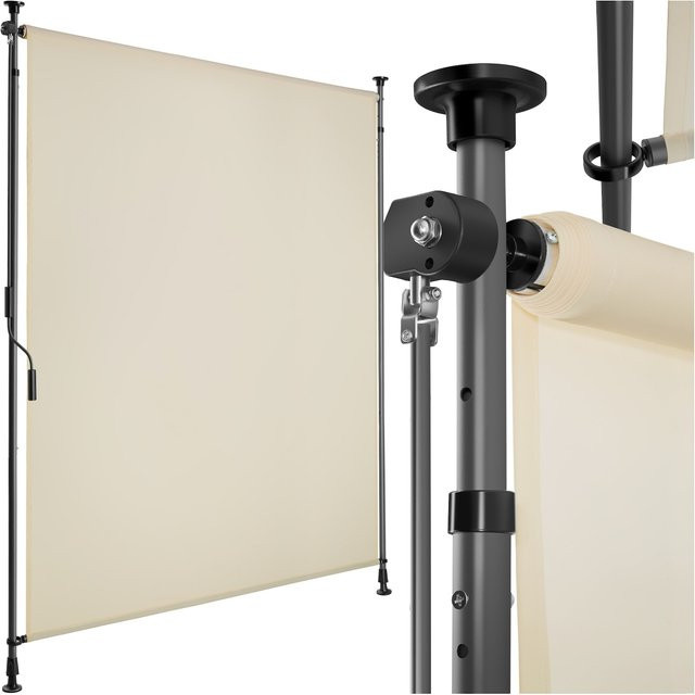 tectake Klemmmarkise Taija Beige, höhenverstellbar mit Handkurbel, B/H/T: 310 x 128 x 7 cm - Bild 1