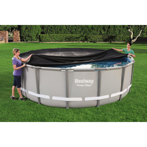 Bestway Flowclear Abdeckplane für runde Pools, Schwarz, Breite: 427 cm - Bild 3