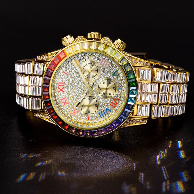 UNIGUET Chronograph, Quarz, Edelstahl, Gold, Diamant, Herren - Bild 1