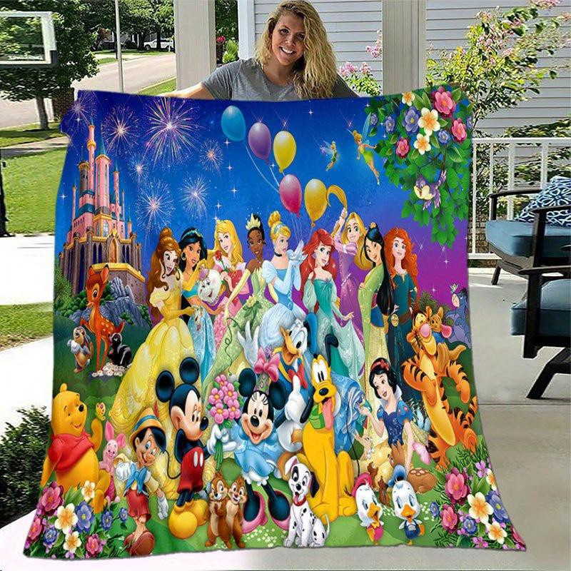 Yi Xin One Mickey und Minnie Cartoon-Decke aus Flanell, Mehrfarbig, B/H: 80 x 120 cm - Bild 2