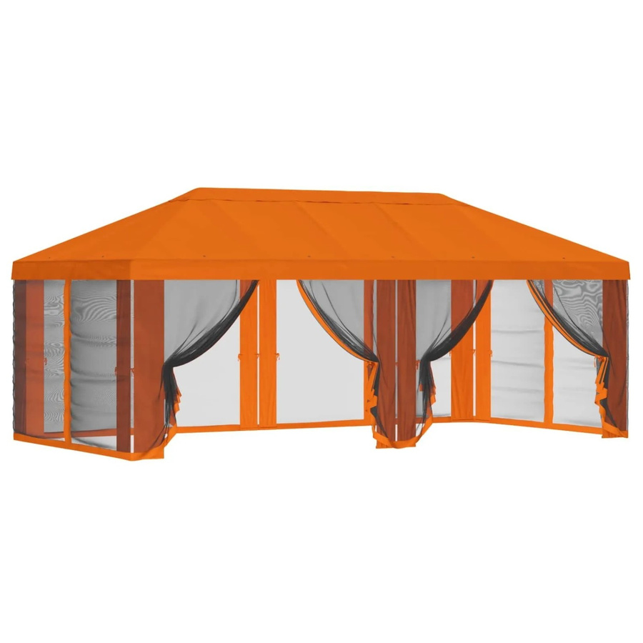 vidaXL Pavillon mit Dach und Seitenwänden aus Polyester, Orange, B x T: 600 x 300 cm - Bild 2