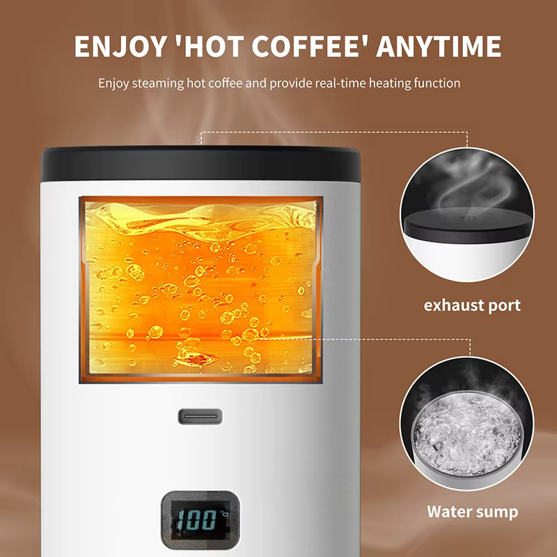 JFBONIN 3-in-1 Tragbare Elektrische Kapsel-Kaffeemaschine mit 7800mAh Akku für Reisen und Camping in Schwarz oder Weiß - Bild 5
