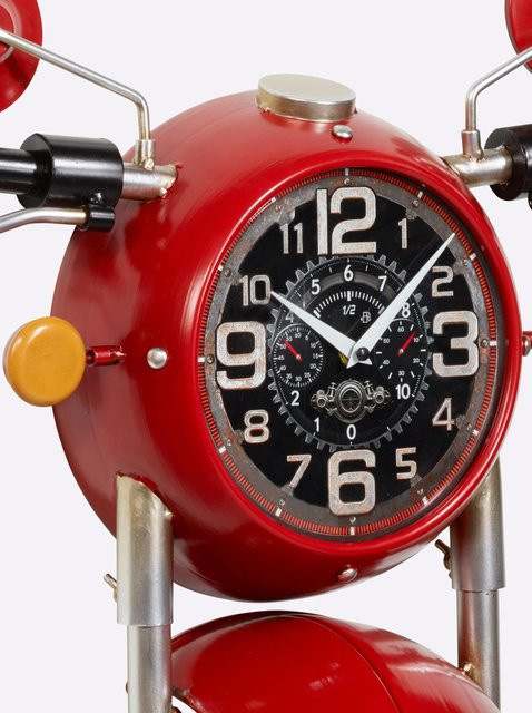Rote Wanduhr Impressionen mit analogem Quartzwerk aus Metall und Glas, Breite: 53,5 cm, Höhe: 48,5 cm, Tiefe: 13,0 cm - Bild 1
