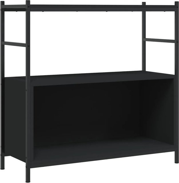 vidaXL Bücherregal im Industrie-Stil aus Holzwerkstoff und Eisen, Schwarz, B/T/H: 80 x 30 x 78,5 cm - Bild 1