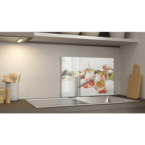 NOVADOORS Glasboard Strawberry Lemonade, mehrfarbig, Glas, abstrakt, glänzend - Bild 1