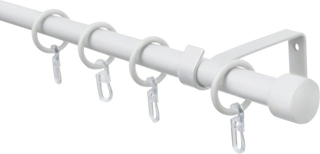Gardinia Gardinenstangen-Set 1-Lauf aus Metall in Weiß Ø 16/13 mm - Bild 1