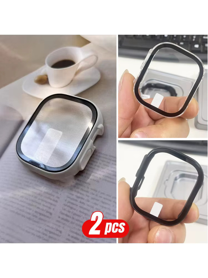 2er-Set PEO Schutzhülle mit gehärtetem Glas Display-Schutz für Apple Watch Ultra 2 und Ultra 3 in Schwarz - Bild 4