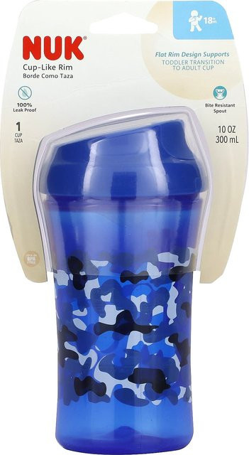 NUK Lernbecher mit 360 Grad Rand, blau, 300 ml, BPA-frei und auslaufsicher - Bild 1