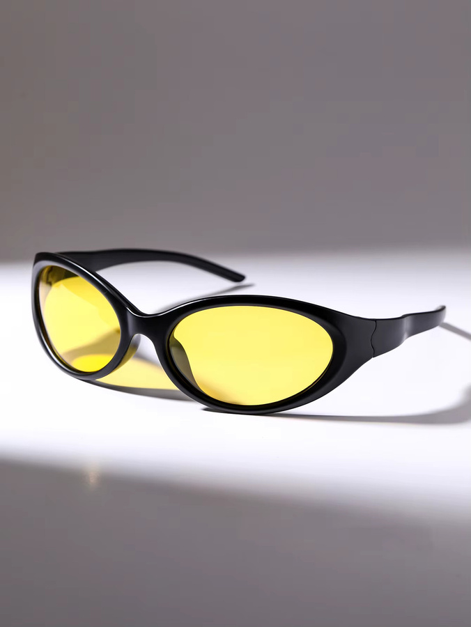 Glazzy Sportsonnenbrille Herren, Wrap, Vollrand, Kunststoff, yellow black - Bild 2
