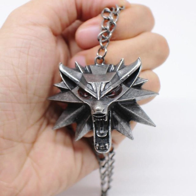 Joyin Halskette mit Anhänger, Wolf Head, Messing, Schwarz, Damen - Bild 1