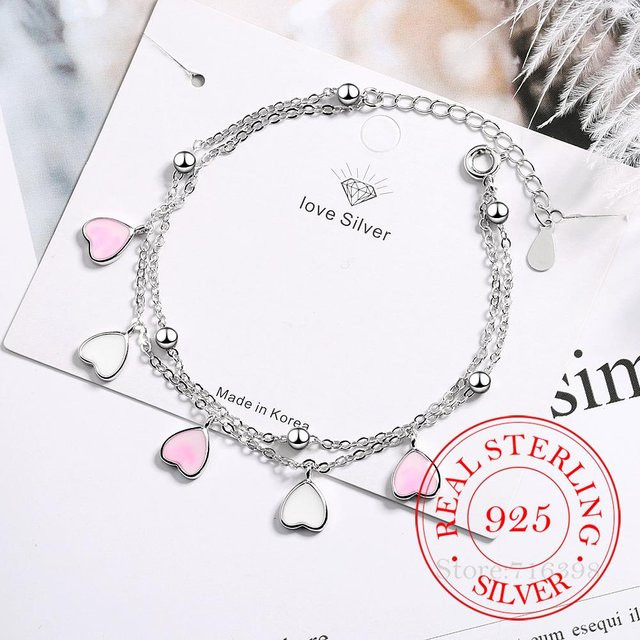 Wucifang Jewelry Kettenarmband 925 Silber, Kirschblütenblätter, Zirkonia, Damen - Bild 1