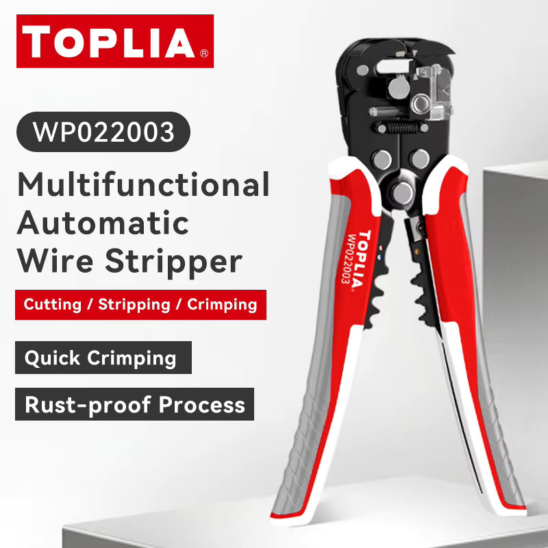 TOPLIA Multifunktionale automatische Abisolierzange und Crimpzange in Rot - Bild 2