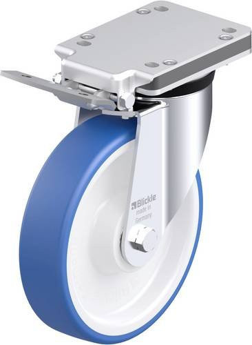 Blickle LK-POTHS 200K-IS Stahlblech-Lenkrolle in Blau mit 200 mm Rad-Durchmesser und 550 kg Tragfähigkeit - Bild 1