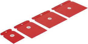 BGS Do it yourself Japan-Spachtel-Satz aus Kunststoff in Rot, 4-teilig (Breite: 50 mm, 80 mm, 100 mm, 120 mm) - Bild 1