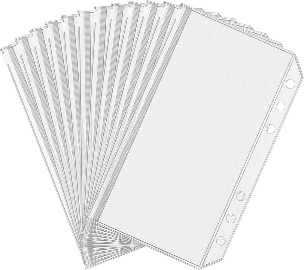 8er Set PVC Zipper Beutel transparent für Budget Organizer und Dokumente A7 - Bild 2
