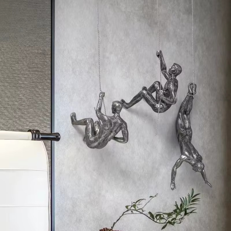 DEANSEN Retro Kletterer Statue aus Harz als Sportler Figur für Wanddeko und Wohnzimmer - Bild 2