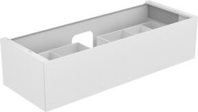 Keuco Waschtischunterschrank Edition 11 in Weiß Hochglanz mit Soft-Close-Türen, B/T/H: 140 x 35 x 53,5 cm - Bild 1