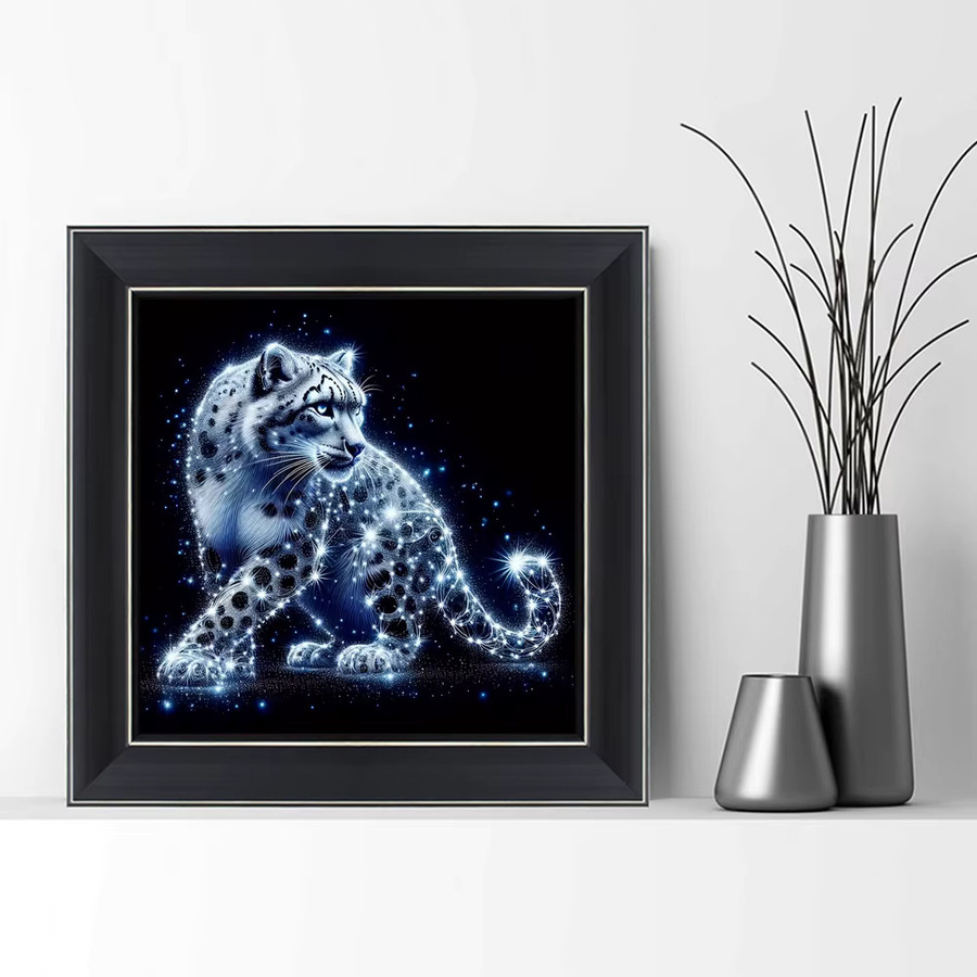 EverShine 5D-Diamantgemälde Leopard DIY-Mosaik-Set für Erwachsene mit runden Steinen, B/B/H: 20 x 20 x 20 cm - Bild 3
