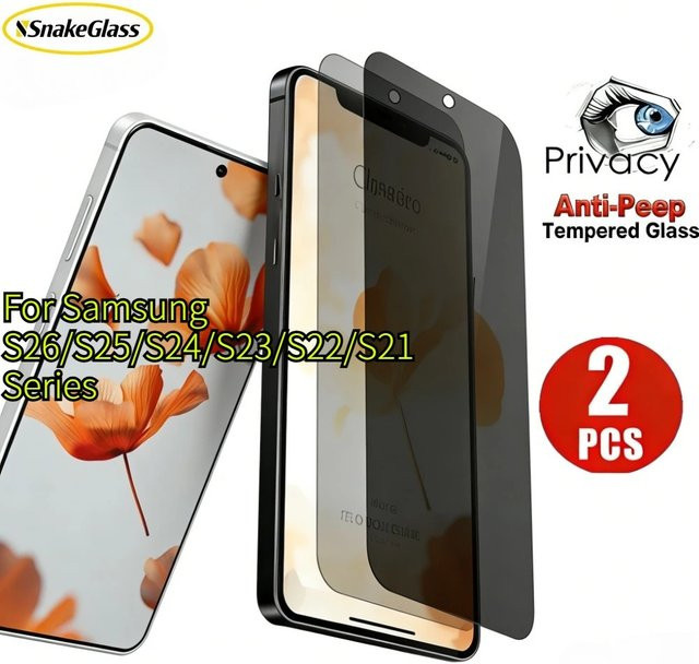 2 Stück SnakeGlass Anti-Spy Sichtschutz-Panzerglasfolie für Samsung Galaxy S26 S25 S24 S23 Serie - Bild 1