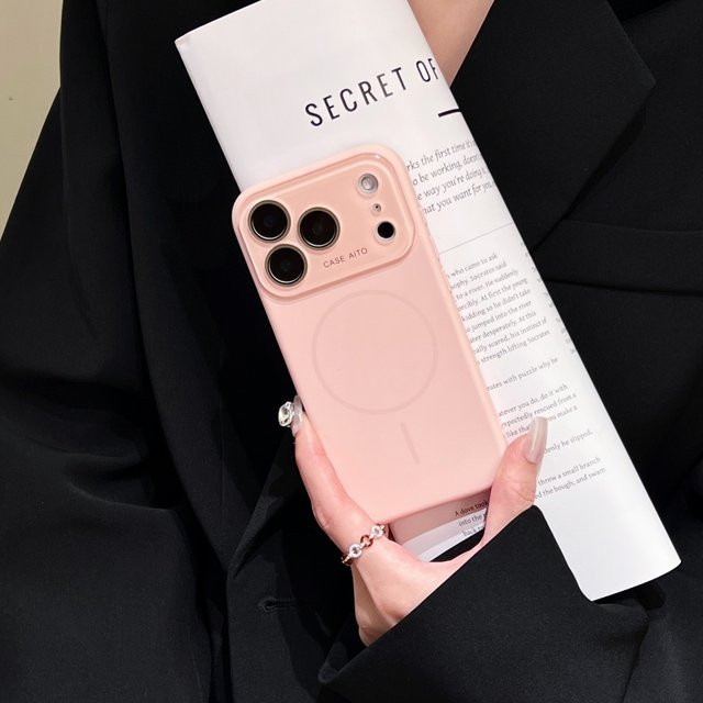 Stoßfeste Silikon-Handyhülle mit MagSafe für iPhone 12 bis iPhone 17 Pro Max, Magnetischer Bumper für kabelloses Laden, Gelb und Pink - Bild 1