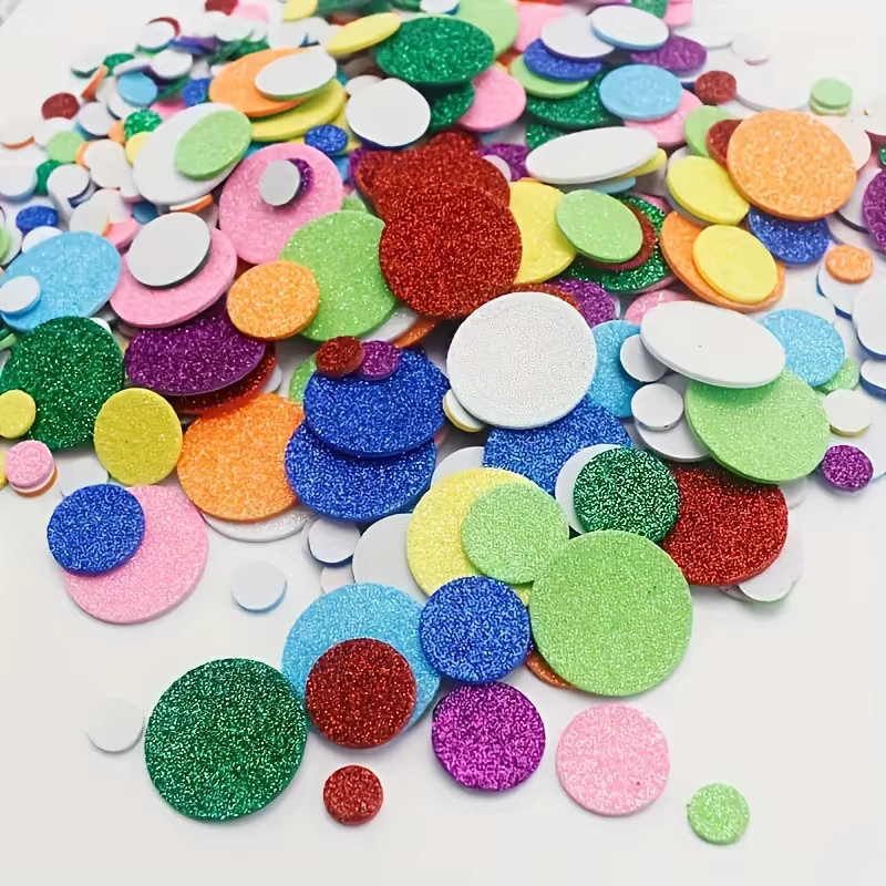160 Stück selbstklebende glitzernde Schaumstoff-Aufkleber in verschiedenen Farben für Scrapbooking und Bastelarbeiten - Bild 2