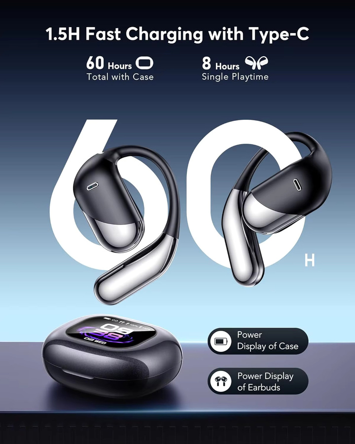 UYUXIO OWS AI Sprachübersetzer-Kopfhörer in Schwarz mit Echtzeit-Übersetzung für 144 Online-Sprachen, kabellose In-Ear-Ohrhörer für Android und iPhone - Bild 5